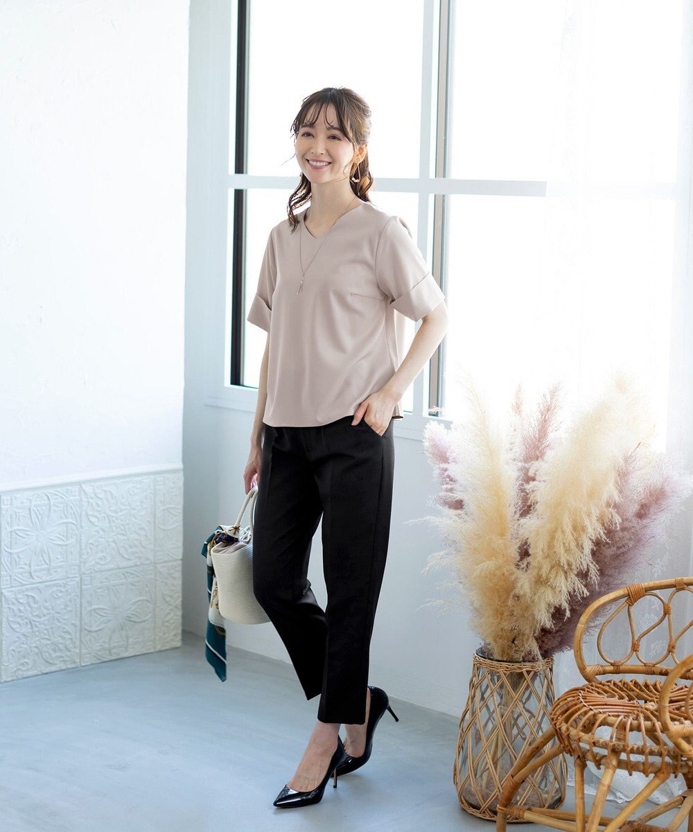 Tiaclasse L 【洗える】ゆったりシルエットの幅広カフスブラウス 