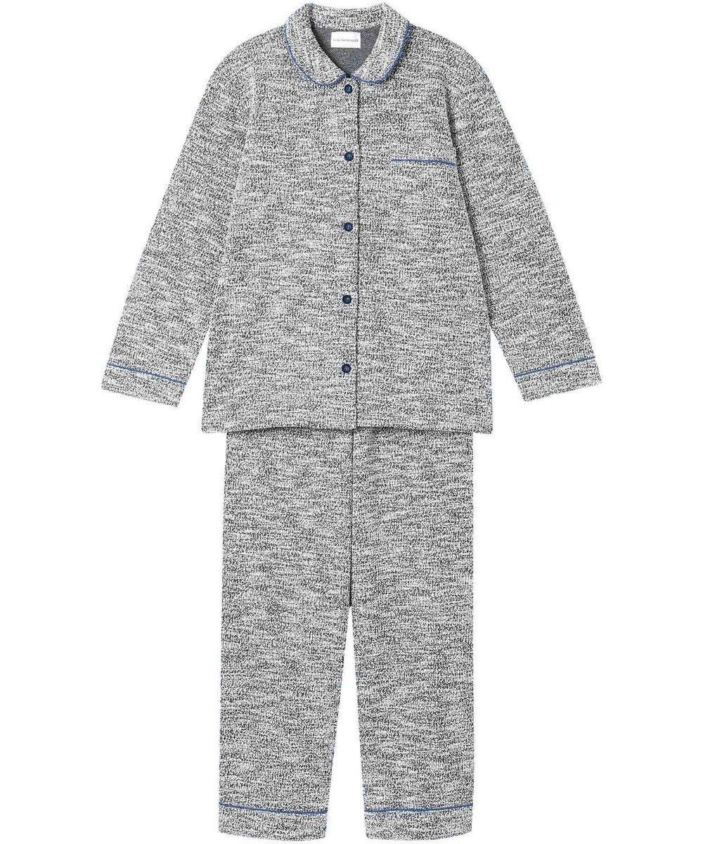 une nana cool 【綿混】カジュアルスラブツィード 長袖開襟パジャマ 