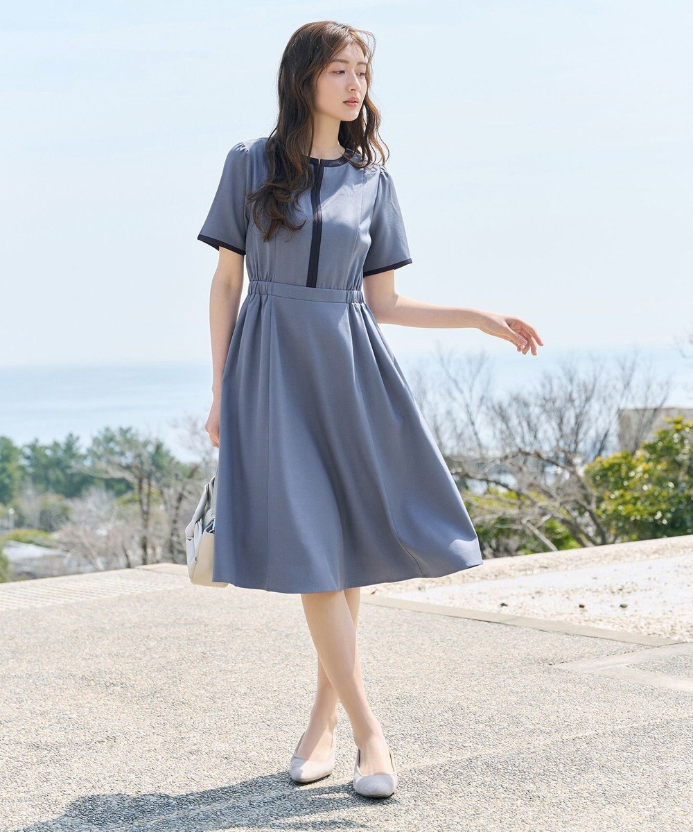 Tiaclasse L 配色フレアワンピース 