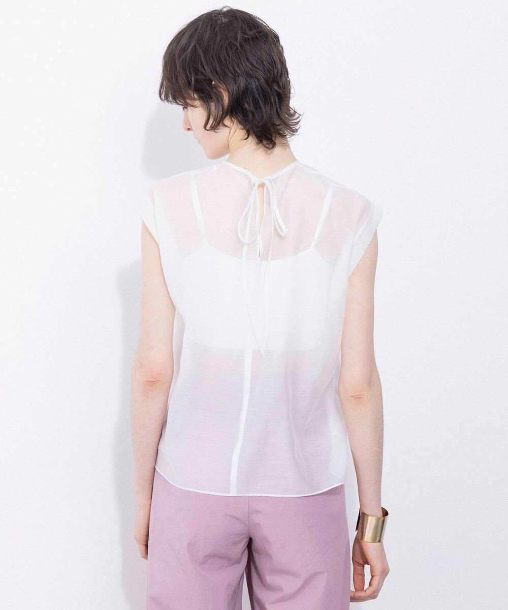 NAVE 【Nave・洗える/シアー素材】シアーリンクル ノースリーブブラウス 