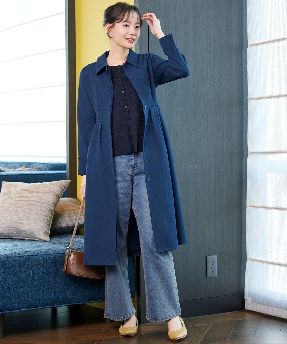 Tiaclasse ワンポイント刺繍ケーブルカーディガン 