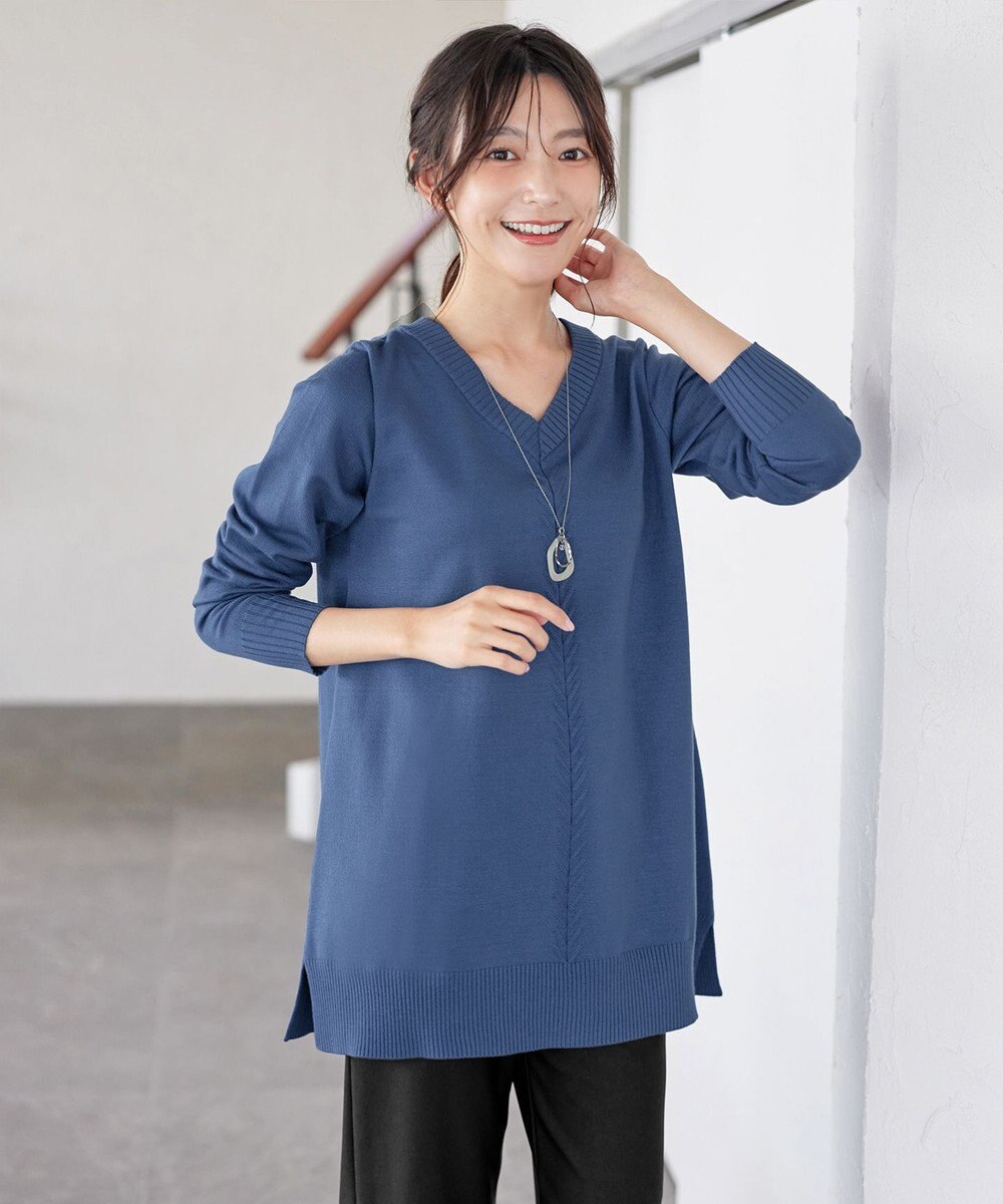 Tiaclasse 【安田美沙子さん着用・選べる2type・洗える】もちニットチュニック 