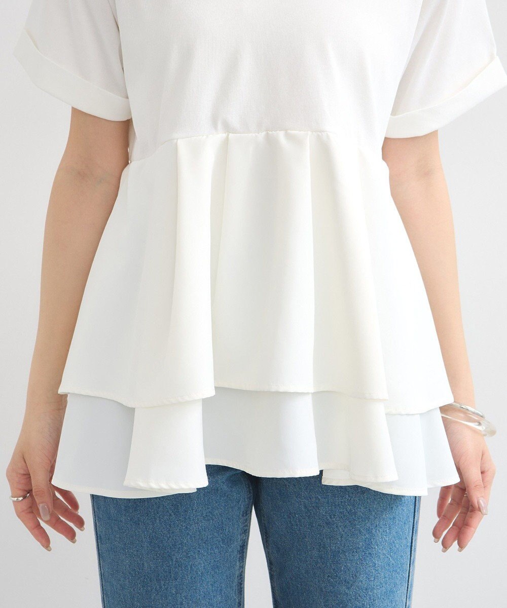 earth music&ecology 異素材バックプリーツチュニック 