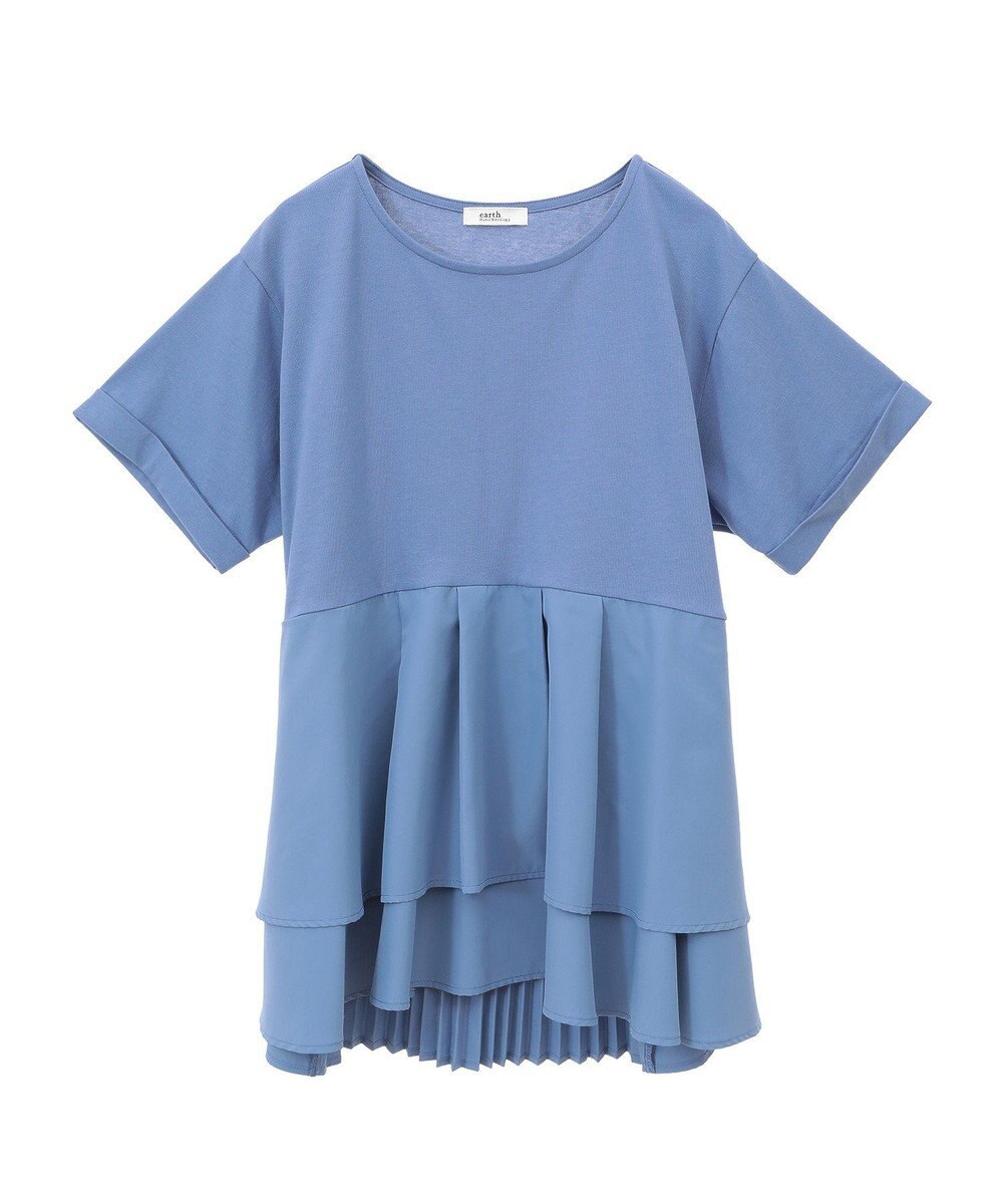 earth music&ecology 異素材バックプリーツチュニック 