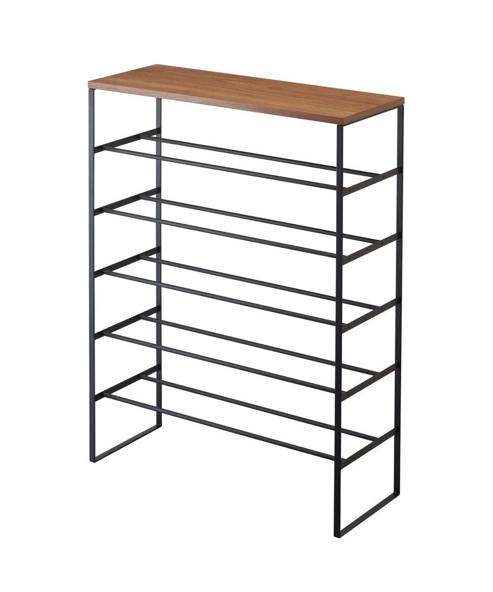 tower 天板付きシューズラック タワー 6段 ブラック 