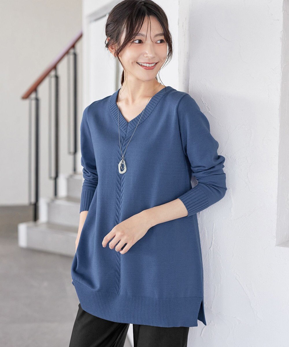 Tiaclasse 【安田美沙子さん着用・選べる2type・洗える】もちニットチュニック 