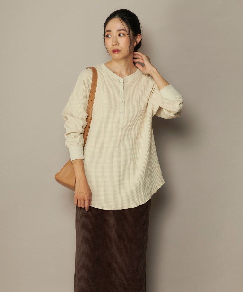 OP／FILA 【ocean pacific】らくティブ/ヘンリーネックワッフルロンT 