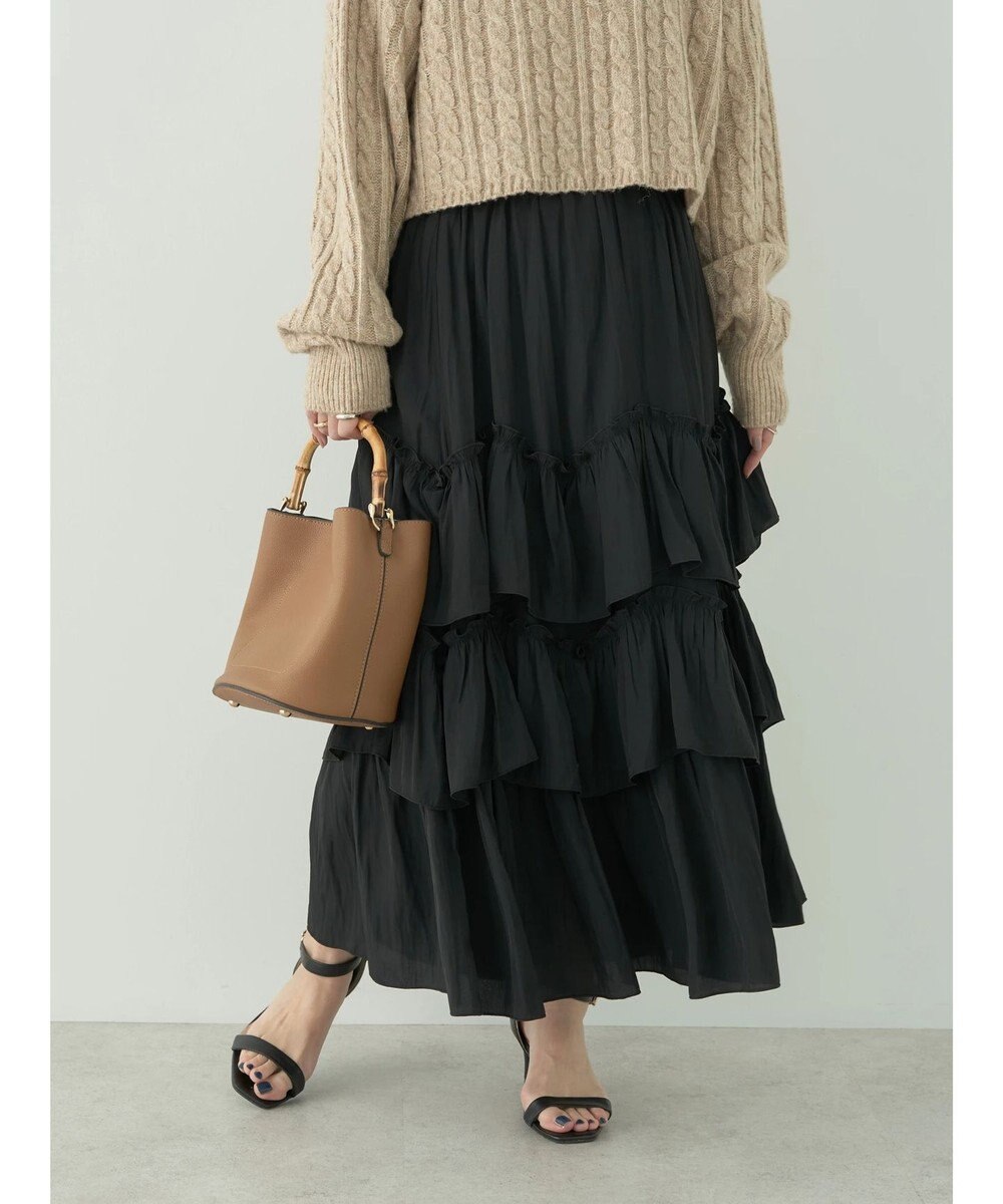 earth music&ecology ランダムティアードボリュームスカート 