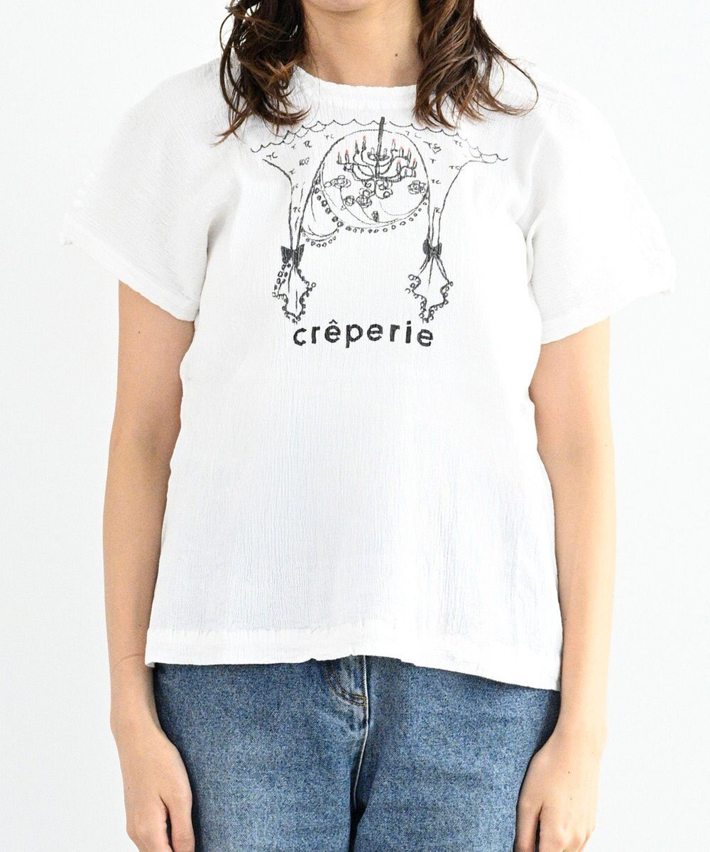 crêprie tsumori chisato creperie HAND PRINT T-SHIRT CHANDELIA クレプリ シャンデリアプリント ドルマンTシャツ 