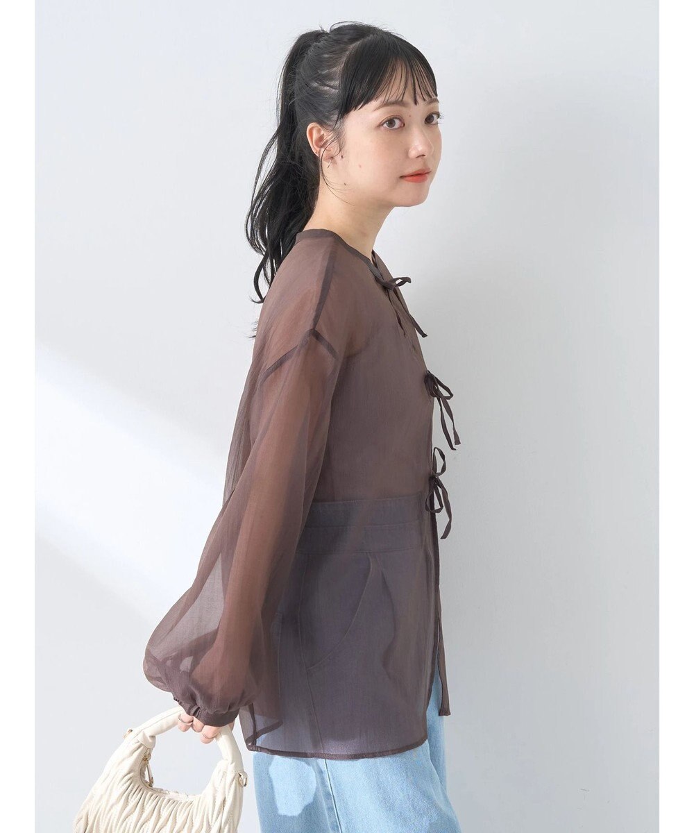 earth music&ecology シアーリボンシャツ 