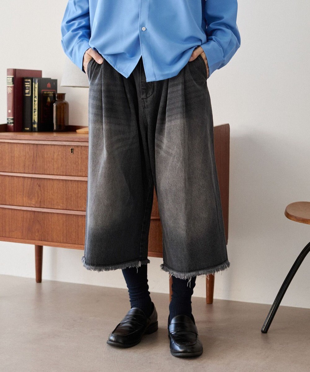 WEGO クロップドワイドデニムパンツ 