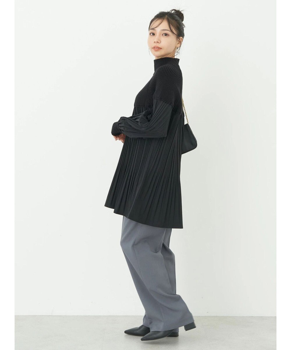 earth music&ecology プリーツフレアニットチュニック 