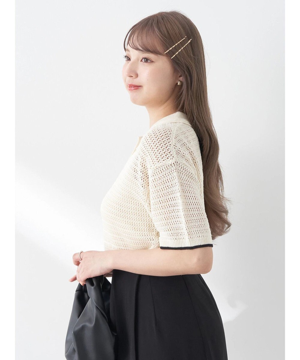 earth music&ecology ラインポロニットプルオーバー 