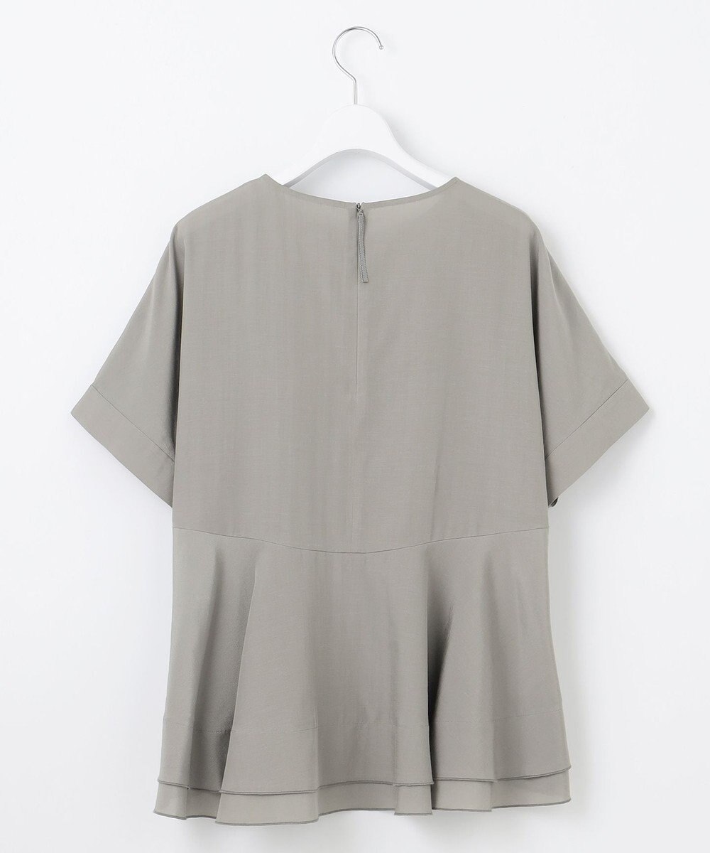 自由区 【洗える】ソフトリネンペプラム ブラウス 