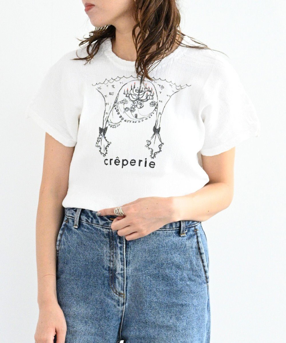 crêprie tsumori chisato creperie HAND PRINT T-SHIRT CHANDELIA クレプリ シャンデリアプリント ドルマンTシャツ 