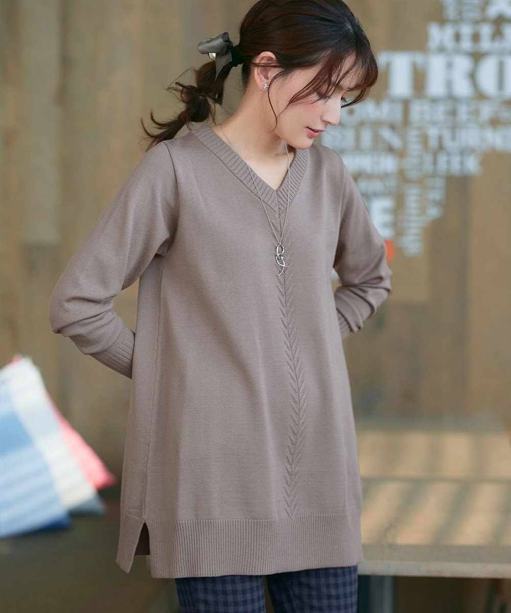 Tiaclasse 【安田美沙子さん着用・選べる2type・洗える】もちニットチュニック 