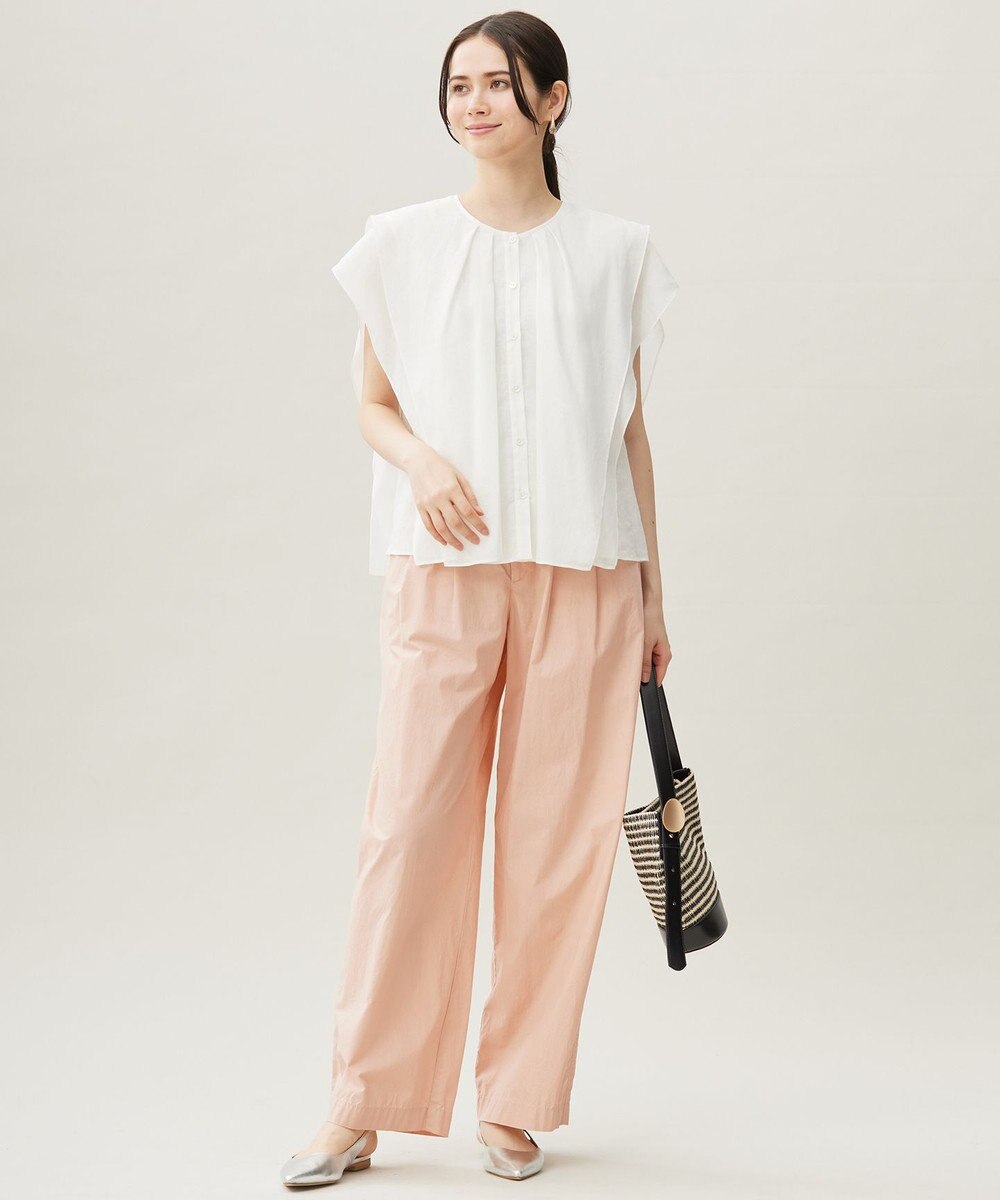 自由区 【カタログ掲載・接触冷感・洗える】シアーラミーローンフリル ブラウス 