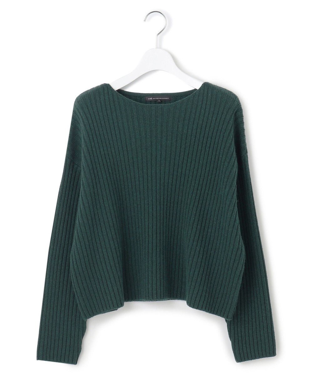 23区 【Oggi2月号掲載/洗える】カシミヤブレンド クロップド ニット 