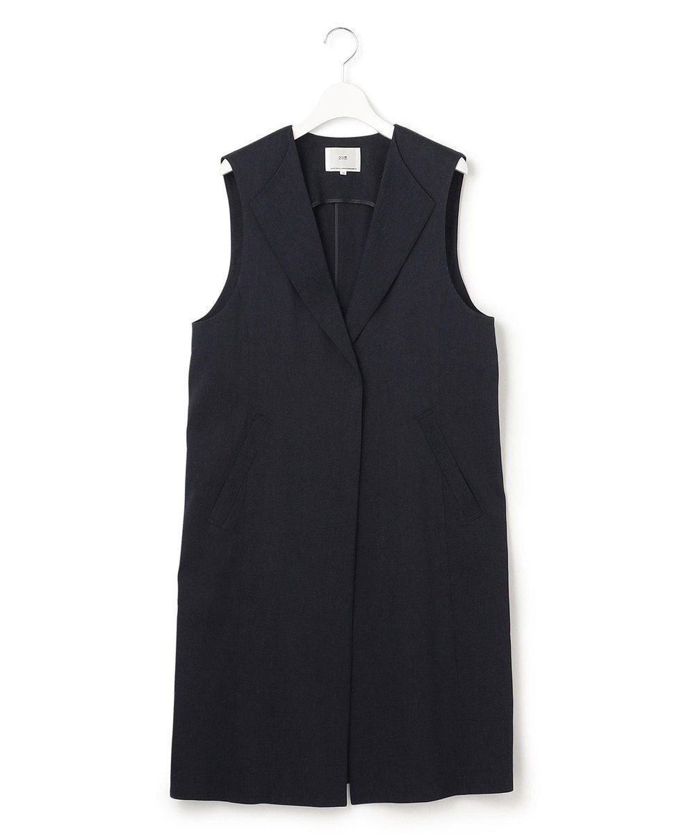 23区 【CLASSY.6月号掲載】リネンレーヨンストレッチ  ロング ジレ 