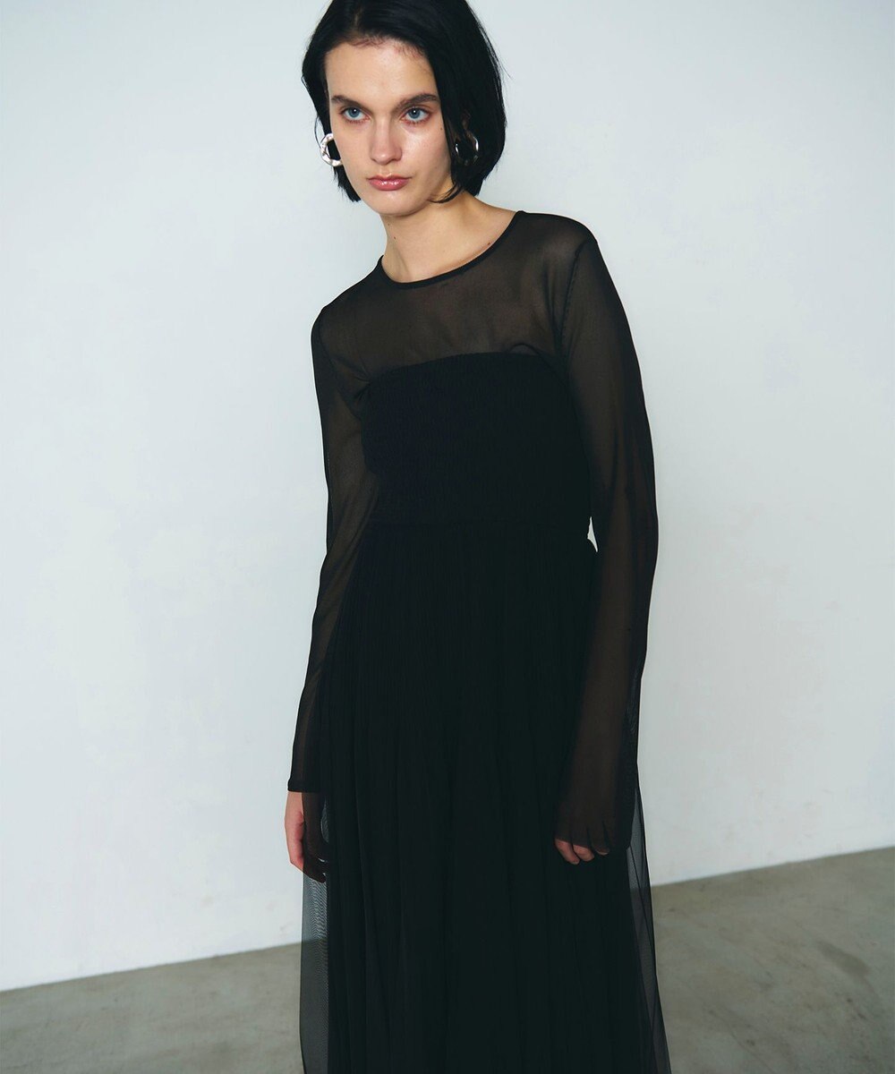 GRACE CONTINENTAL プリーツコンビベアワンピース 