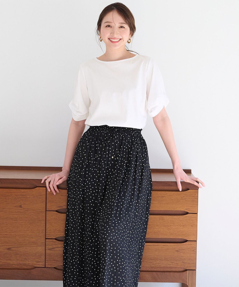 ANY 【接触冷感】シルケットスムース タックスリーブトップス 