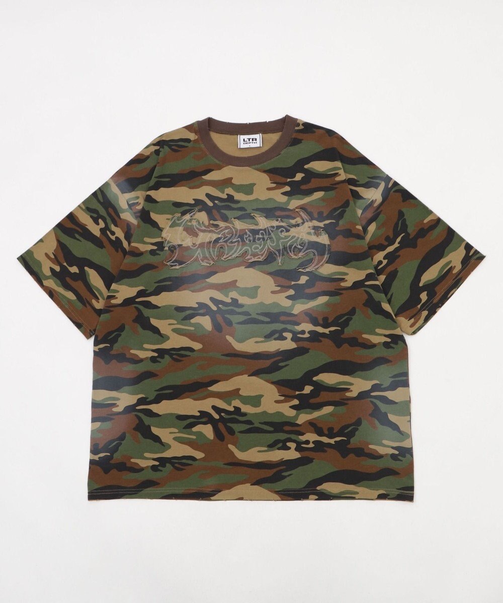 WEGO 【ユニセックス着用ITEM】ダメージアップリケグラフィックT（SS） 