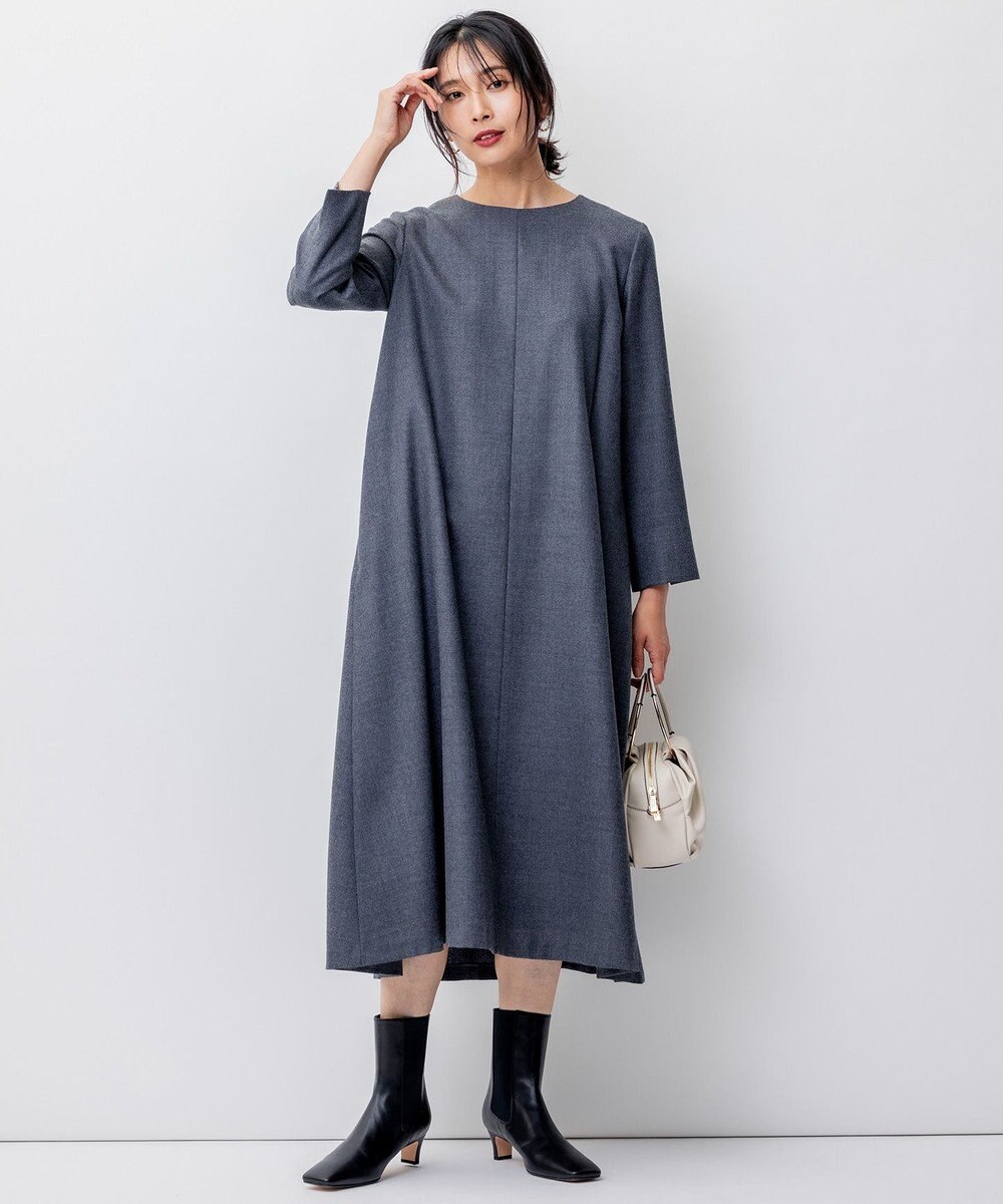 23区 L ウールジョーゼット Aライン ワンピース 