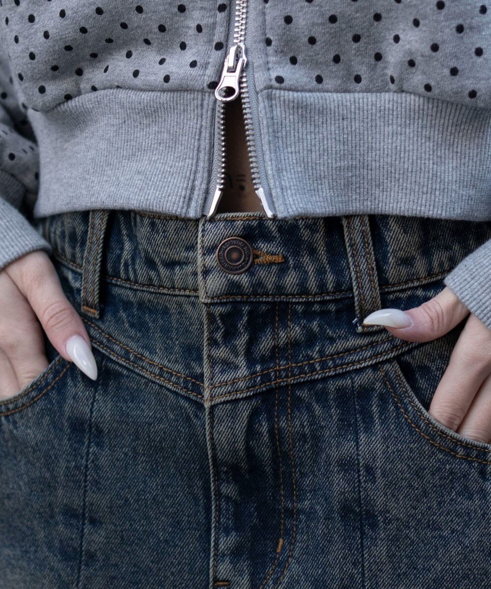 WEGO デニムプリーツミニスカート 