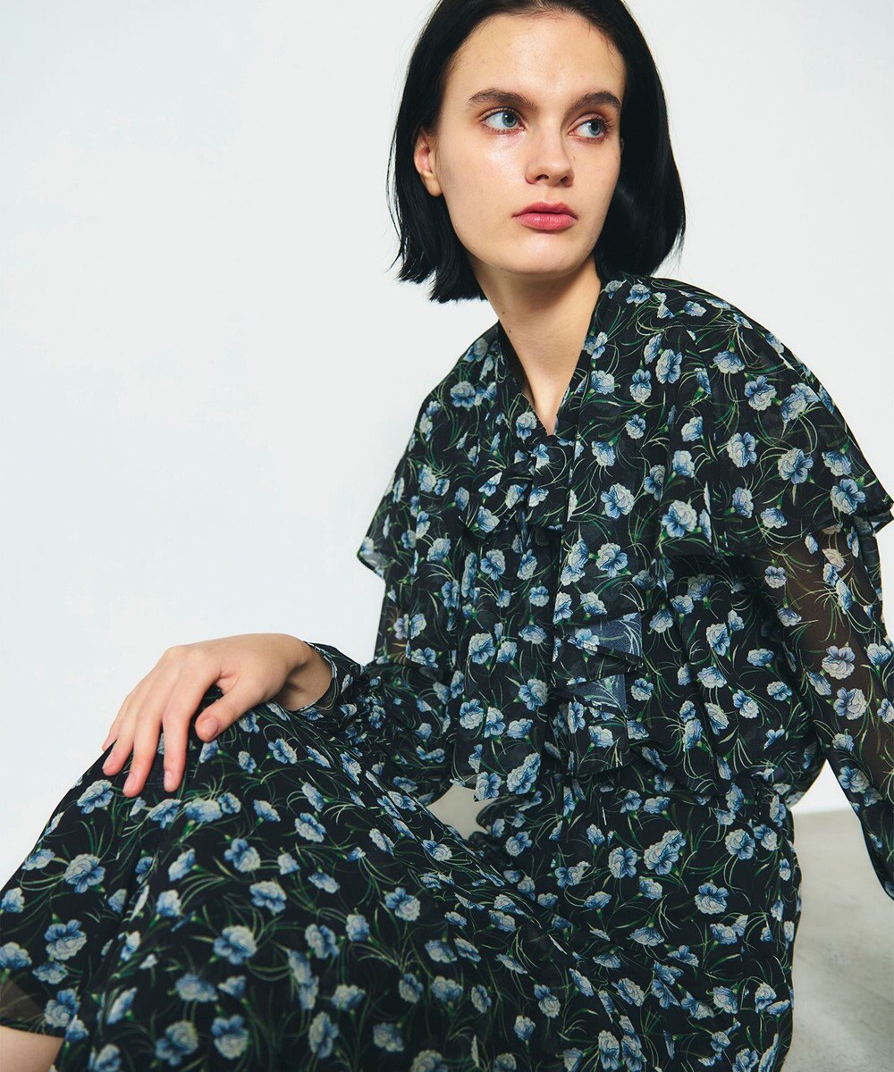 GRACE CONTINENTAL スモールフラワーケープトップ 