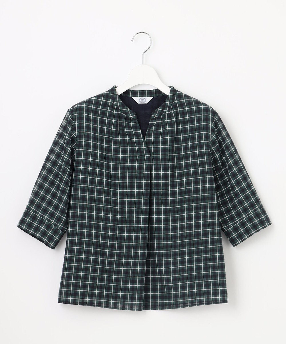 J.PRESS LADIES L シズルチェック バンドカラー カットソー 