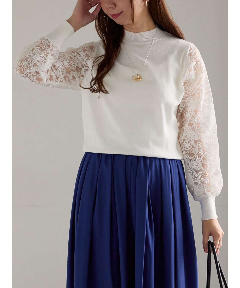 Te chichi レーススリーブニット 