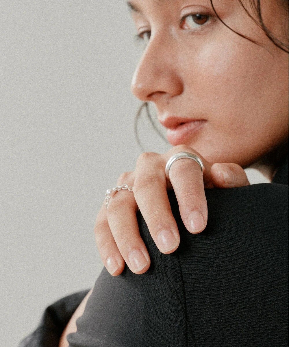 yoaa シルバー925 ピンクアコヤチェーンリング 