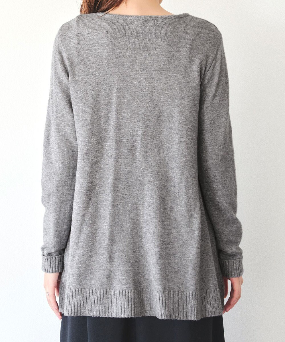 Tiaclasse 【洗える】ラウンドネックミドル丈ニットカーディガン 