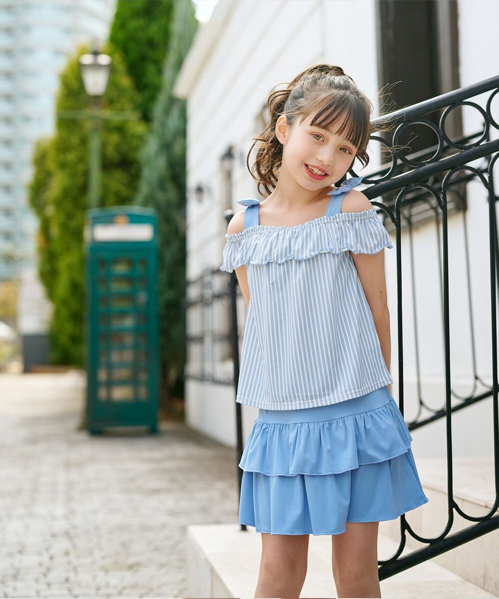 組曲 KIDS 【UVカット】【SS-Lサイズ】マリンストライプ スイムウェア(セパレート) 