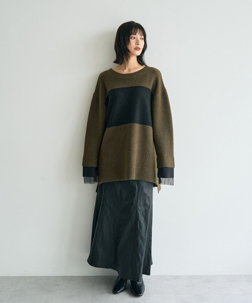 YECCA VECCA 袖レイヤードソフトニット 