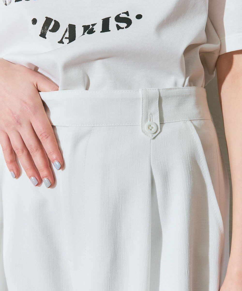 GRACE CONTINENTAL リネンタッチタックパンツ 