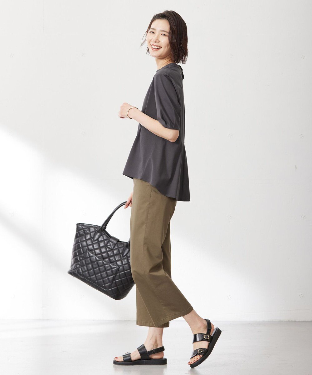 J.PRESS LADIES プレーティングジャージー ペプラム カットソー 