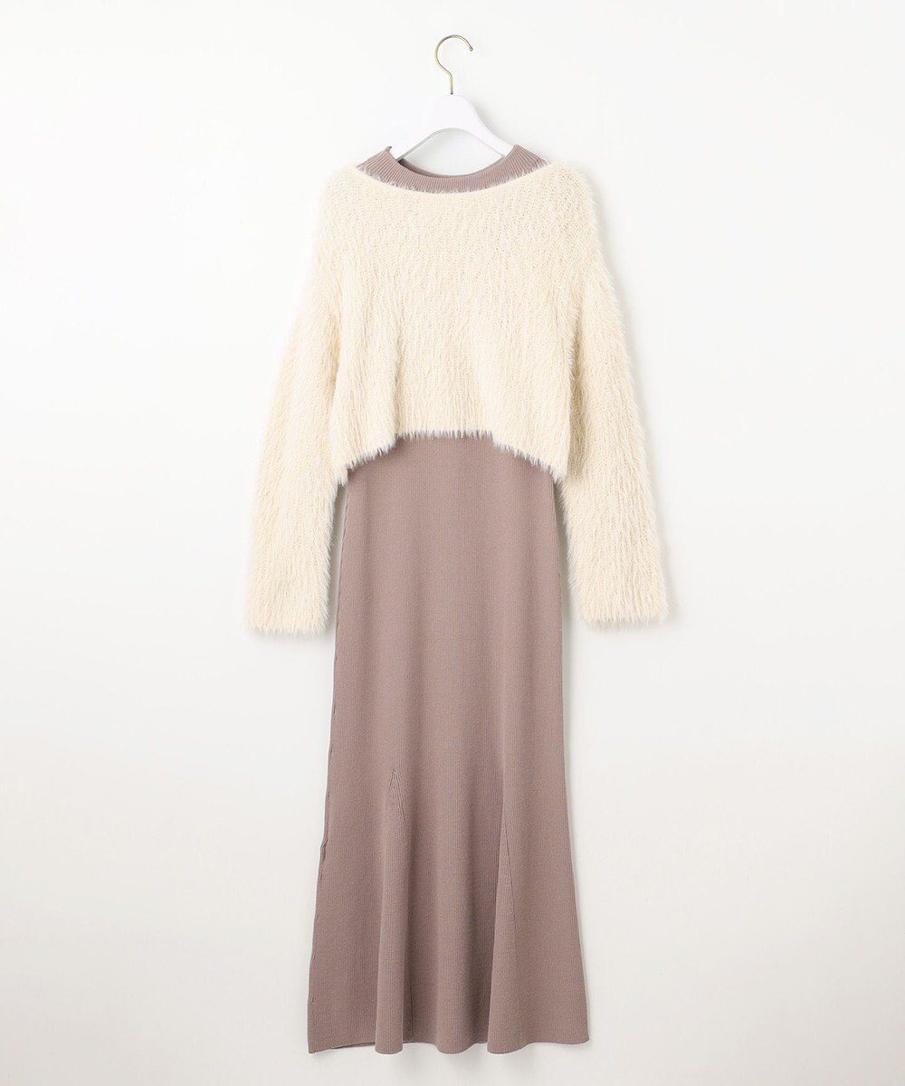 ANY SIS 【2SET】シャギー ニット × ワンピース セット 