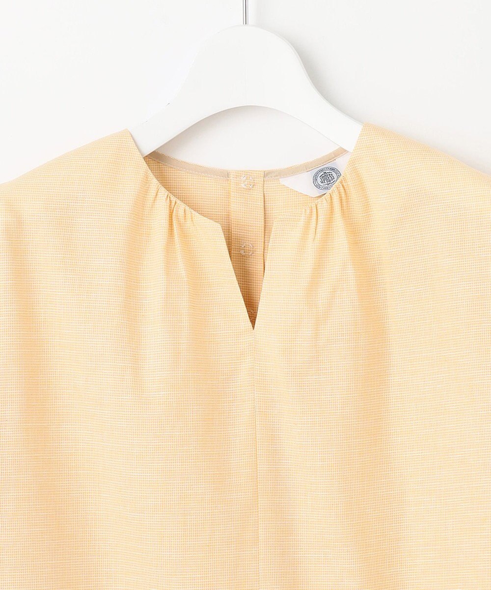 J.PRESS LADIES 【洗える・吸水】 BEZピンチェック キーネック ブラウス 