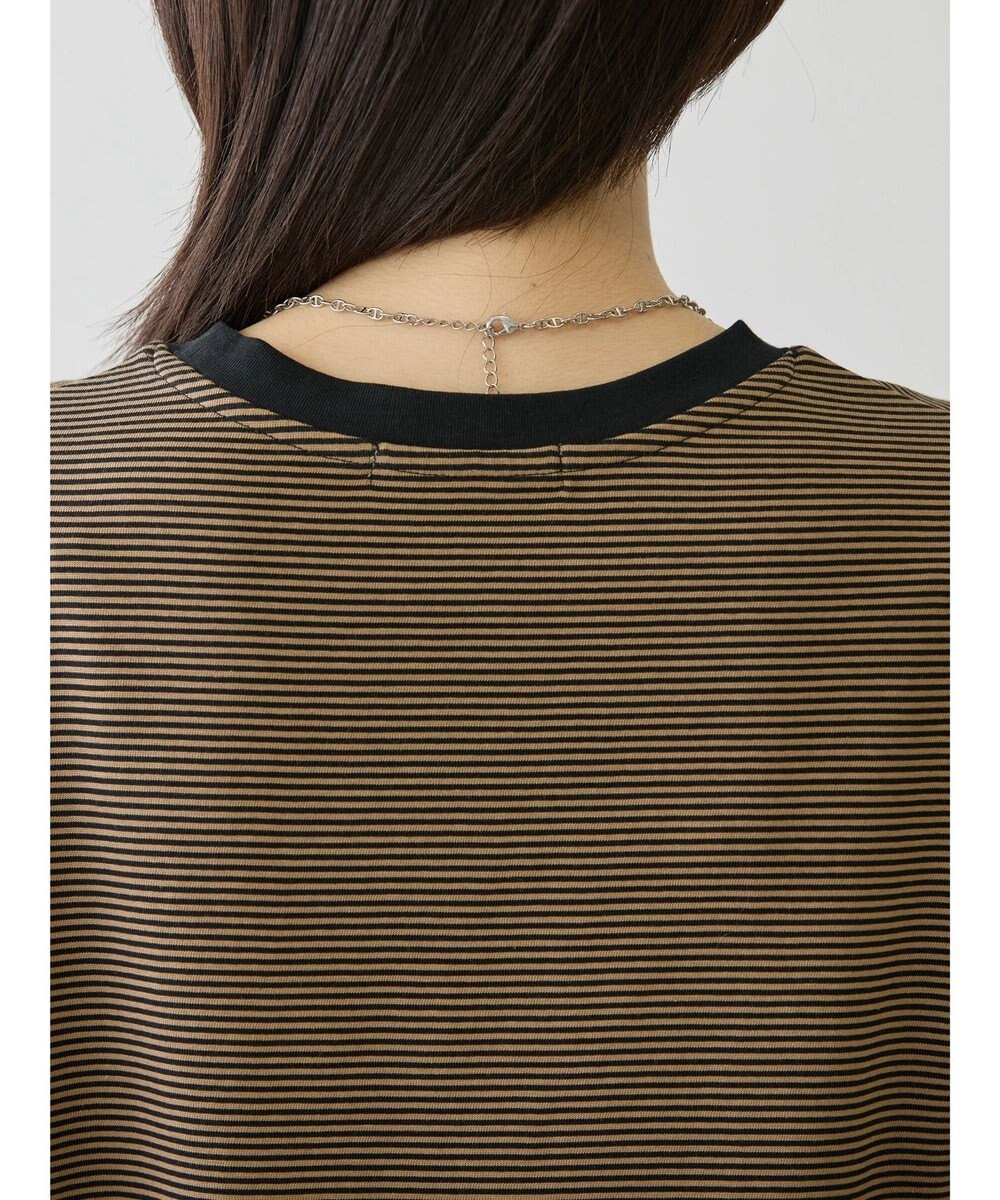 AMERICAN HOLIC 刺繍ロゴボーダープルオーバー 