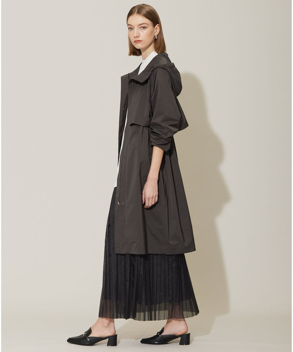 ICB 【撥水加工】 メモリーストレッチタフタ フーデットコート 