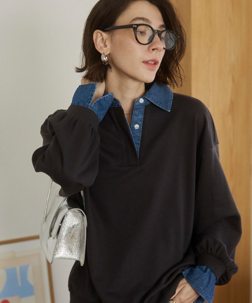 WEGO 【ANGIE VINTAGE】デニム襟スウェット 