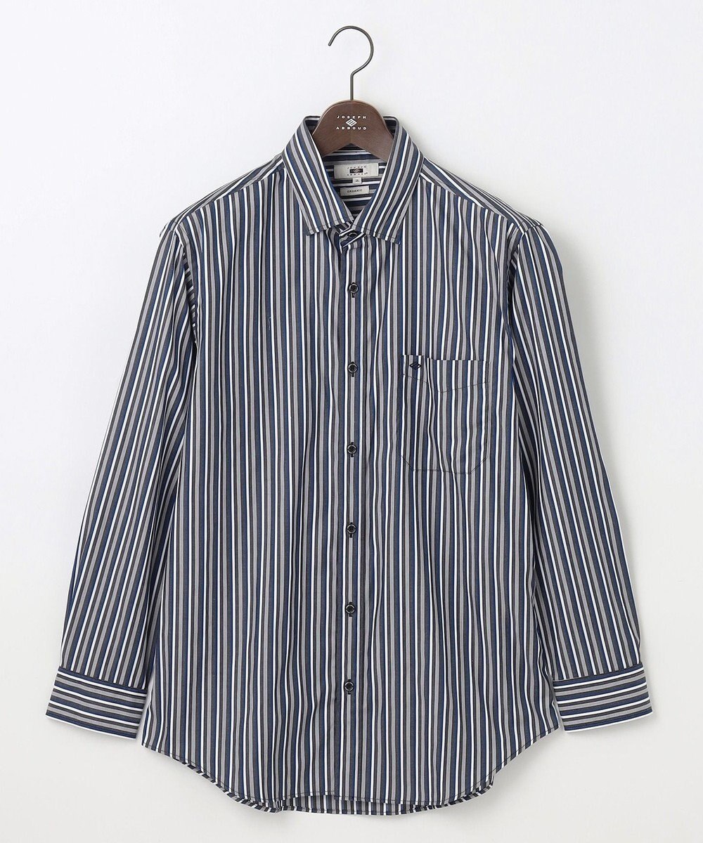 JOSEPH ABBOUD 【キングサイズ・オーガニックコットン・柔らかな肌触り】カラーストライプ シャツ 