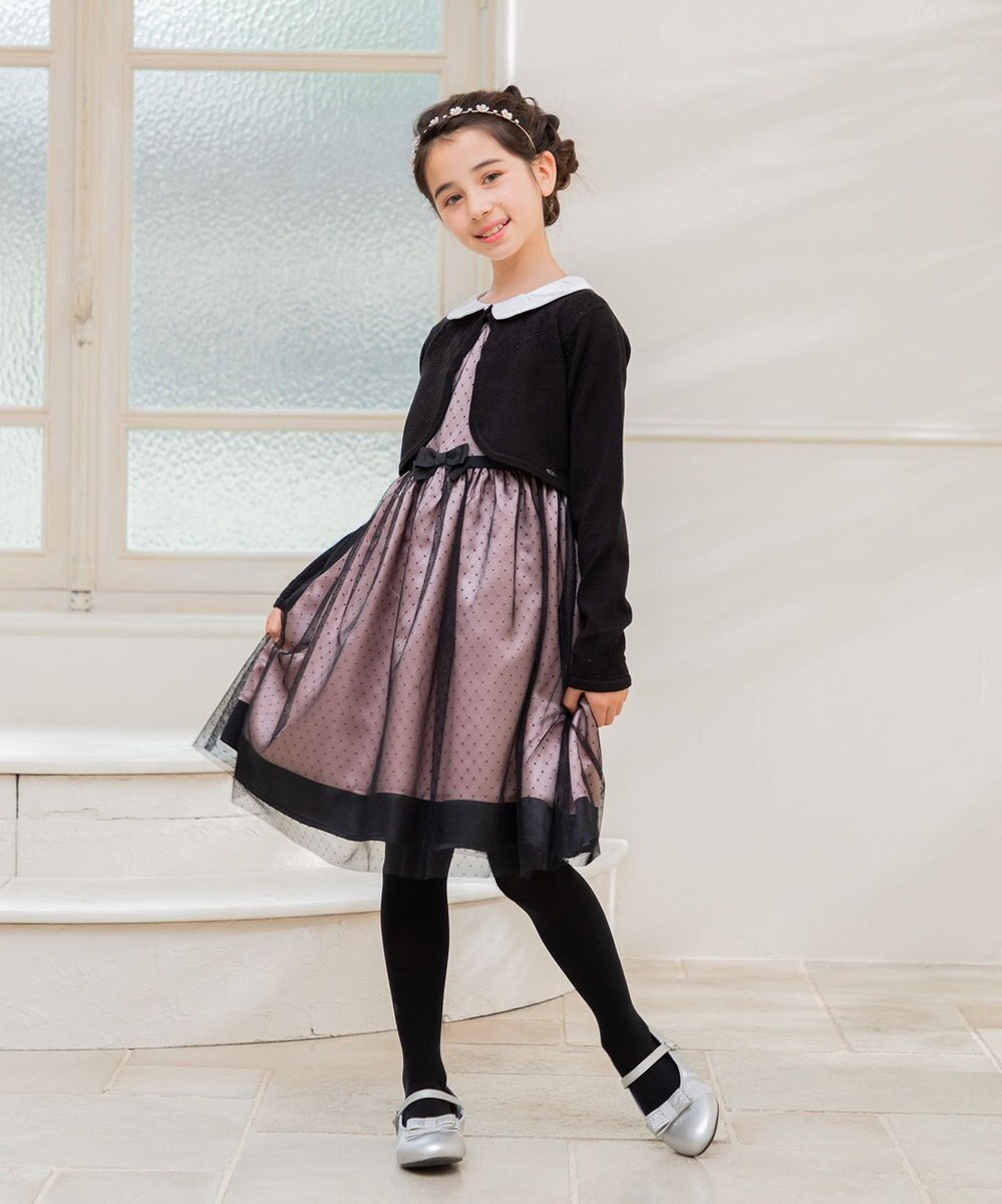 組曲 KIDS 【110-140㎝】チュールドット ドレス 
