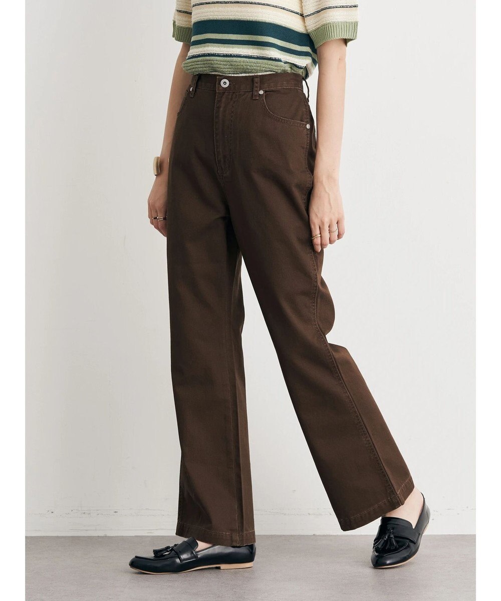 earth music&ecology カラーフレアパンツ 