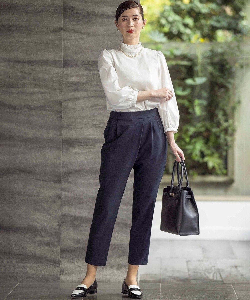 組曲 L 【KUMIKYOKU NAVY】スタンドフリルシャーティング ブラウス 