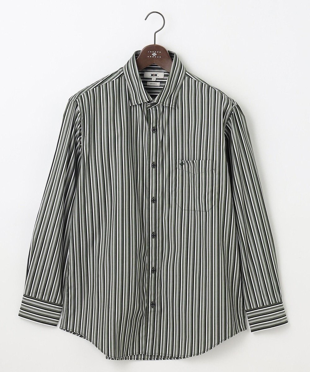 JOSEPH ABBOUD 【キングサイズ・オーガニックコットン・柔らかな肌触り】カラーストライプ シャツ 