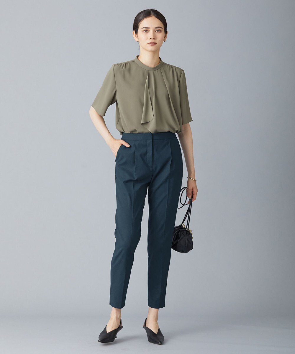 ICB 【新色追加・洗える】 ウールマットウース テーパードパンツ 