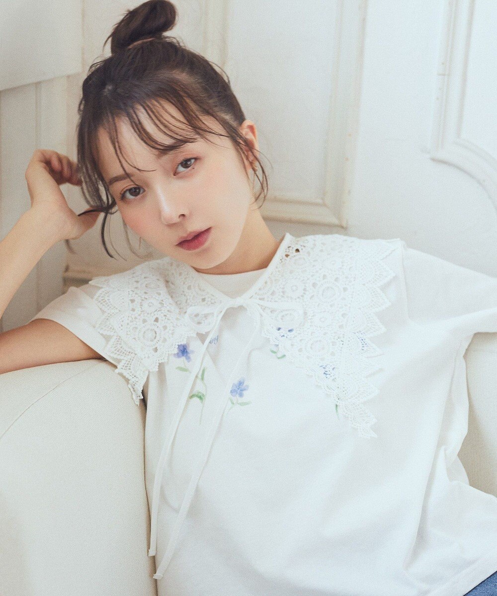 earth music&ecology ケミカルレース付け襟 