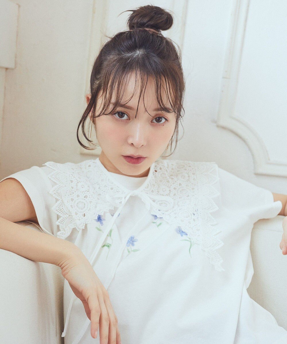 earth music&ecology ケミカルレース付け襟 